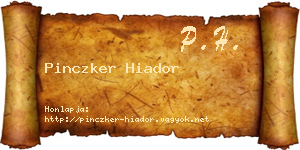 Pinczker Hiador névjegykártya
